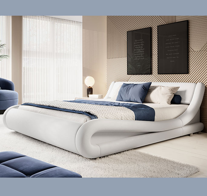 Cama com estrado Alessia Branco