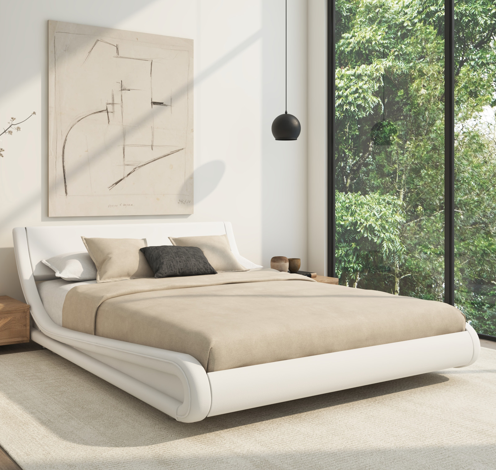 Cama com estrado Alessia Branco