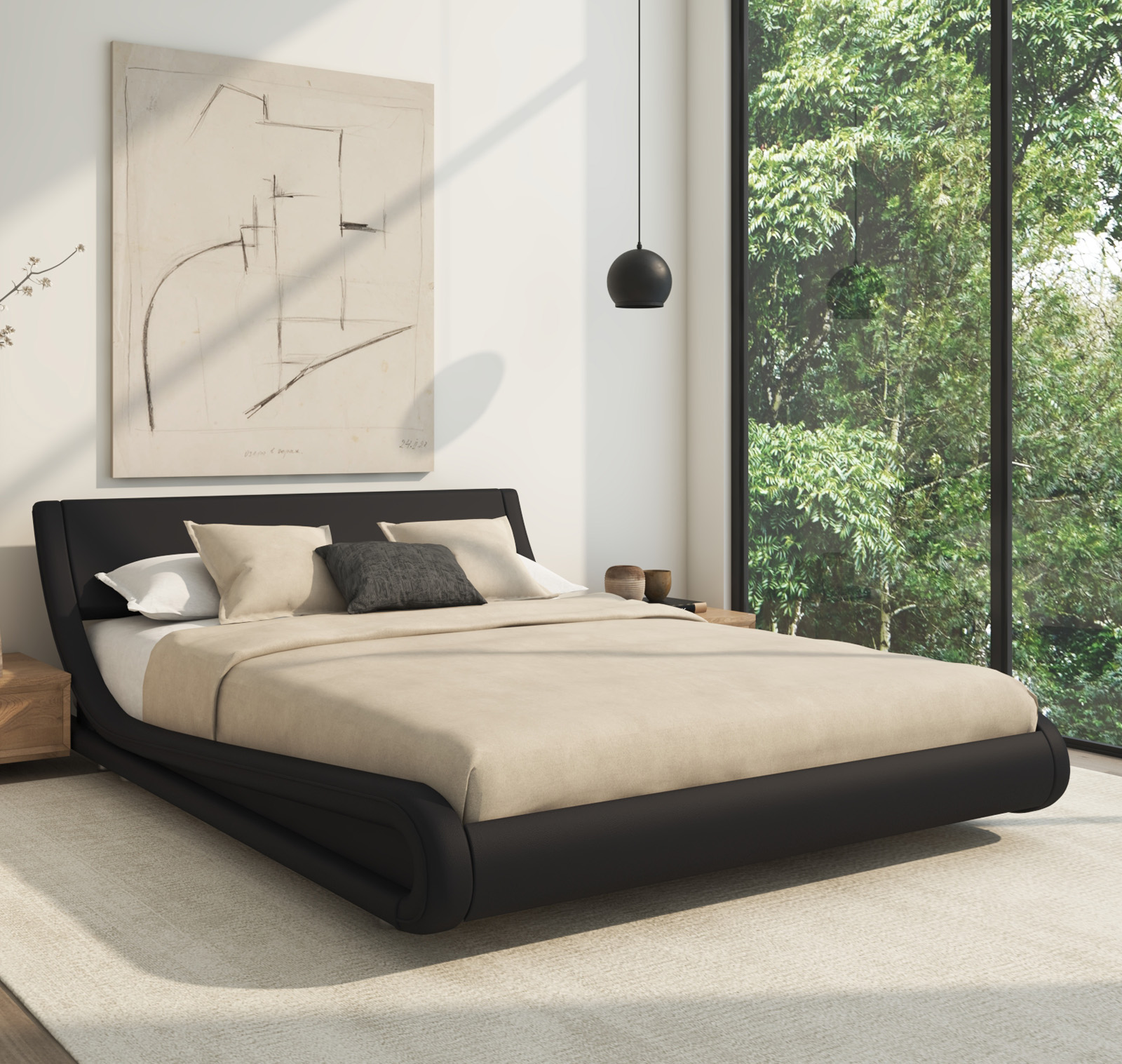 Cama com estrado Alessia Preto