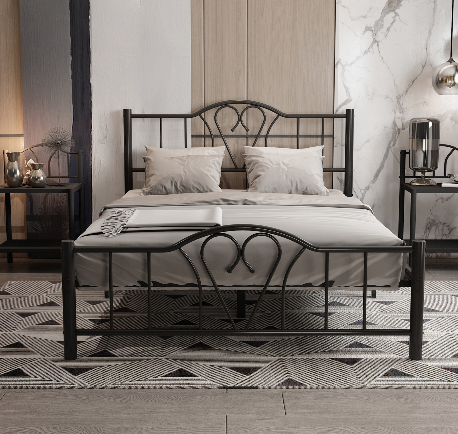 Cama com estrado Abril Preto