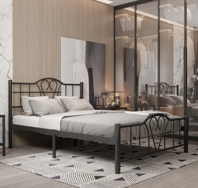 Cama com estrado Abril Preto