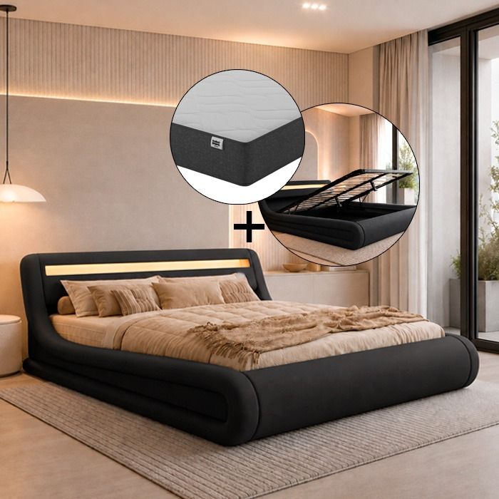cama-de-casal-com-estrado-elevatorio-rodas-cor-preta-com-colchao