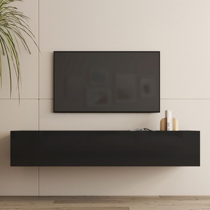 Móvel de TV modelo Nora H2 (160 cm) cor preta