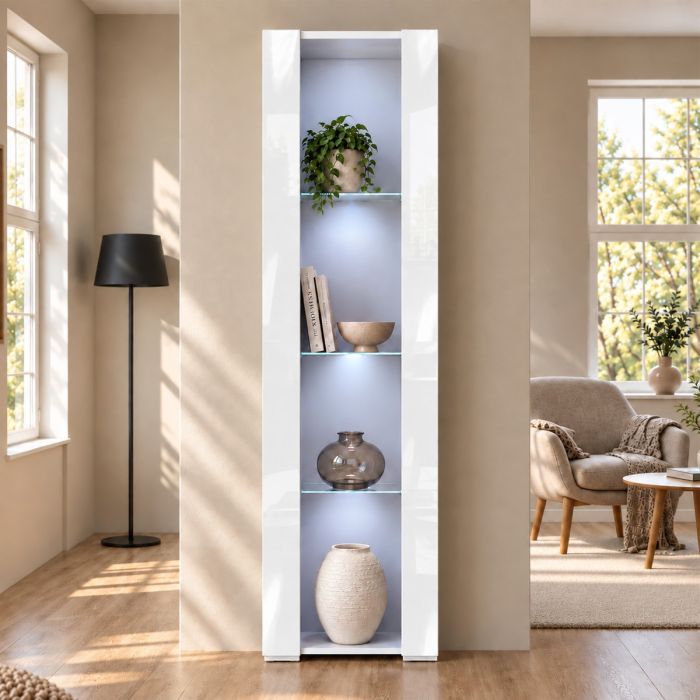 Vitrine Branca 40x170 cm com pés 2 cm Nora V5