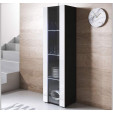 Vitrine modelo Luke V5 (40x167cm) cor preta e branca com pés standard