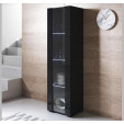 Vitrine modelo Luke V5 (40x167cm) cor preta com pés standard