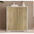 Aparador pequeno Branco e Sonoma 71 cm Lander L2