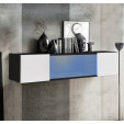 Vitrine suspensa modelo Krista H160CC (160x30cm) cor preta e branca