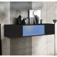 Vitrine suspensa modelo Krista H160CC (160x30cm) cor preta