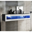 Vitrine suspensa modelo Krista H160CR (160x30cm) cor preta e branca