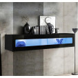 Vitrine suspensa modelo Krista H160CR (160x30cm) cor preta