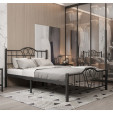 Cama de casal metálica Abril em cor preta (135x190 cm)