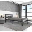 Cama individual metálica Niki em cor preta (90x190 cm)