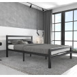 Cama de casal metálica Niki em cor preta (135x190 cm)