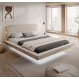 Cama de casal flutuante Diana com colchãoem bege (160x200 cm)