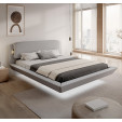 Cama de casal flutuante Diana com colchão em cinza (160x200cm)