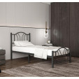 Cama individual metálica Danae em cor preta (90x190 cm)