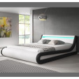 Cama de casal com estrado elevatório Parisina cor branca e preta (160x200cm)