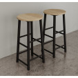 Conjunto de 2 Bancos altos Preto e Sonoma Lucca
