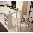 Mesa alta com 2 Bancos altos Branco 110 cm Kyra