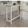Mesa alta com 2 Bancos altos Branco e Sonoma 120 cm Ani