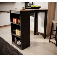 Mesa alta Preto e Sonoma 110 cm Kyra