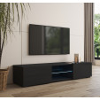 Móvel de TV Preto 160 cm com pés 2 cm Tibi