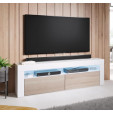 Móvel de TV modelo Aker (140x50,5cm) cor branca e sonoma