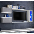 Móvel de sala modelo Urko cor branca e cinzento cimento (2,3m)