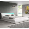 Cama de casal com estrado elevatório Parisina cor branca (140x190cm)