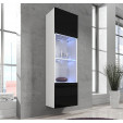 Vitrine suspensa modelo Nora V6 (40x170cm) cor branca e preta