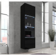 Vitrine suspensa modelo Nora V6 (40x170cm) cor preta