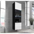 Vitrine suspensa modelo Nora V6 (40x170cm) cor preta e branca