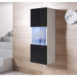 Vitrine suspensa modelo Luke V3 (40x126cm) cor branca e preta