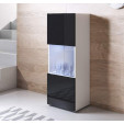 Vitrine modelo Luke V3 (40x128cm) cor branca e preta com pés standard