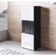 Vitrine modelo Luke V3 (40x128cm) cor preta e branca com pés standard