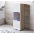 Vitrine modelo Luke V3 (40x128cm) cor sonoma e branca com pés standard