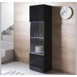 Vitrine modelo Luke V6 (40x167cm) cor preta com pés standard