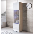 Vitrine suspensa modelo Luke V6 (40x165cm) cor sonoma e branca com pés standard