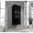 Vitrine suspensa modelo Nora V3 (40x126cm) cor preta