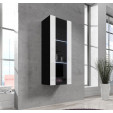 Vitrine suspensa modelo Nora V2 (40x126cm) cor preta e branca