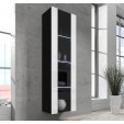 Vitrine suspensa modelo Nora V5 (40x170cm) cor preta e branca