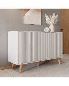 Aparador cor Branco 120 cm com portas caneladas Renzo