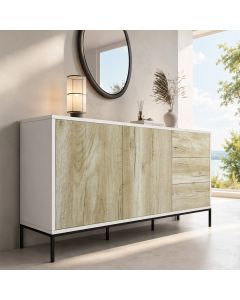 Aparador cor Branca e Sonoma 150 cm Serena
