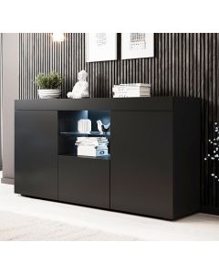 Aparador modelo Natolia cor preto mate 150 x 83 cm.