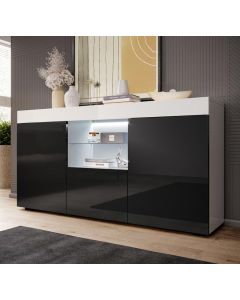 Aparador cor branca e preta modelo Sefora (135x73cm)