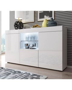 Aparador modelo Sefora cor branca brihante 135x72cm.