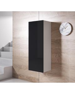 Armário Suspenso modelo Luke V1 (40x126cm) cor branca e preta