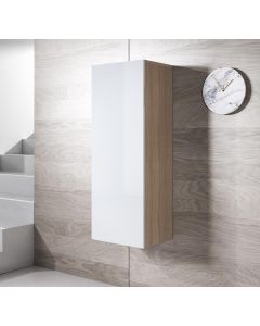 Armário Suspenso modelo Luke V1 (40x126cm) cor branca e sonoma