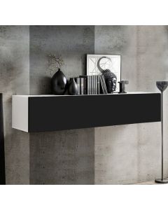 Armário Suspenso modelo Krista H-160 (160x30cm) cor branca e preta